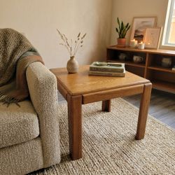Mid-Century Modern Square Wood End Table