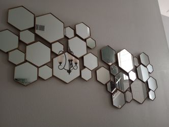2 piece set decorative wall mirror