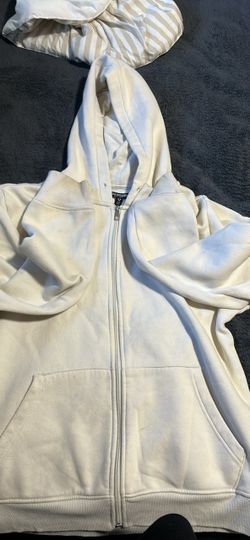 True Religion White Zip-Up Hoodie