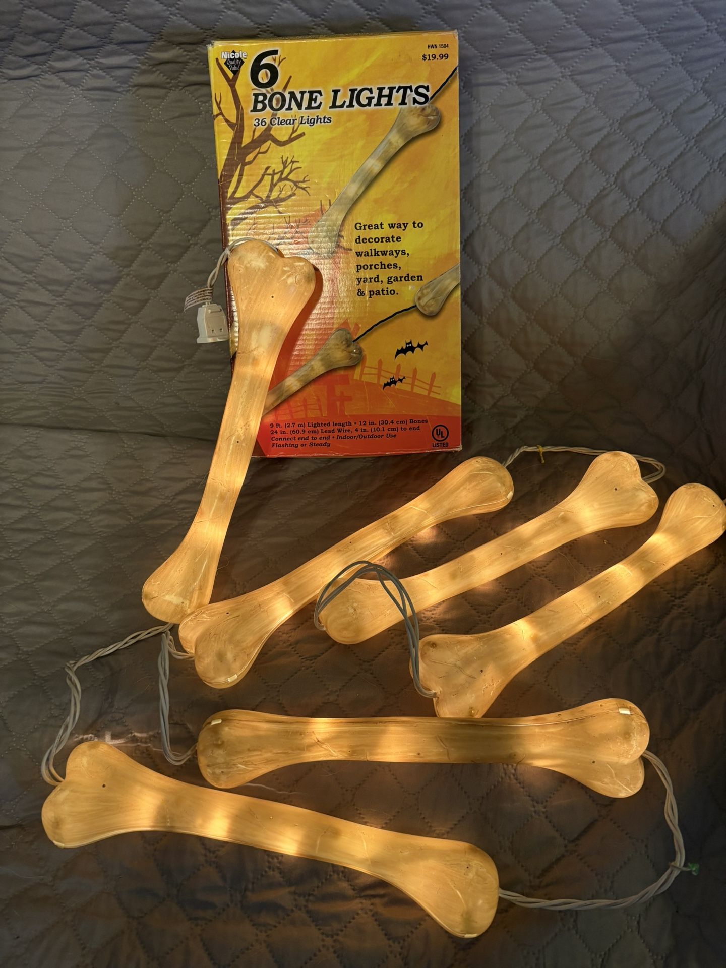 Vintage 6 Bone Halloween Lights
