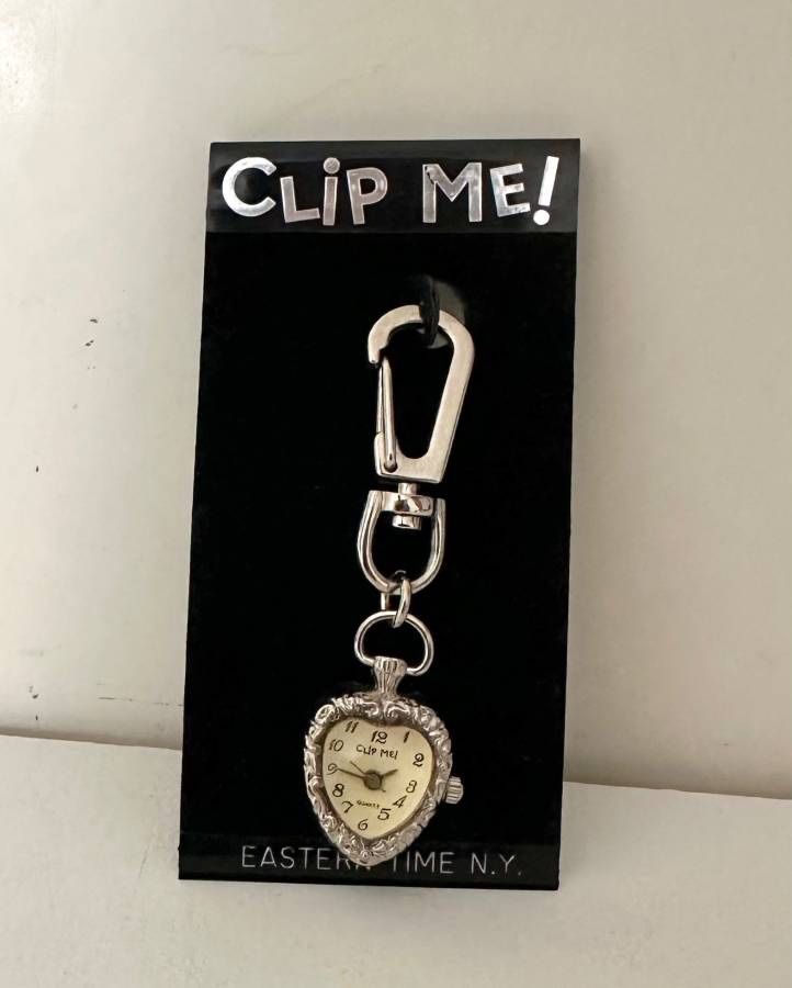 Clip Me Heart Watch Keychain Charm Easter Time NY