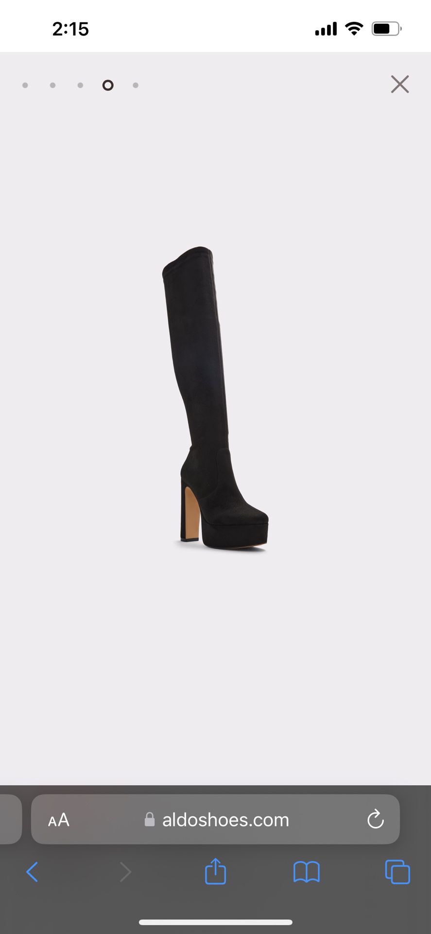 Aldo Women’s Black Thigh High Platform Boots 8.5