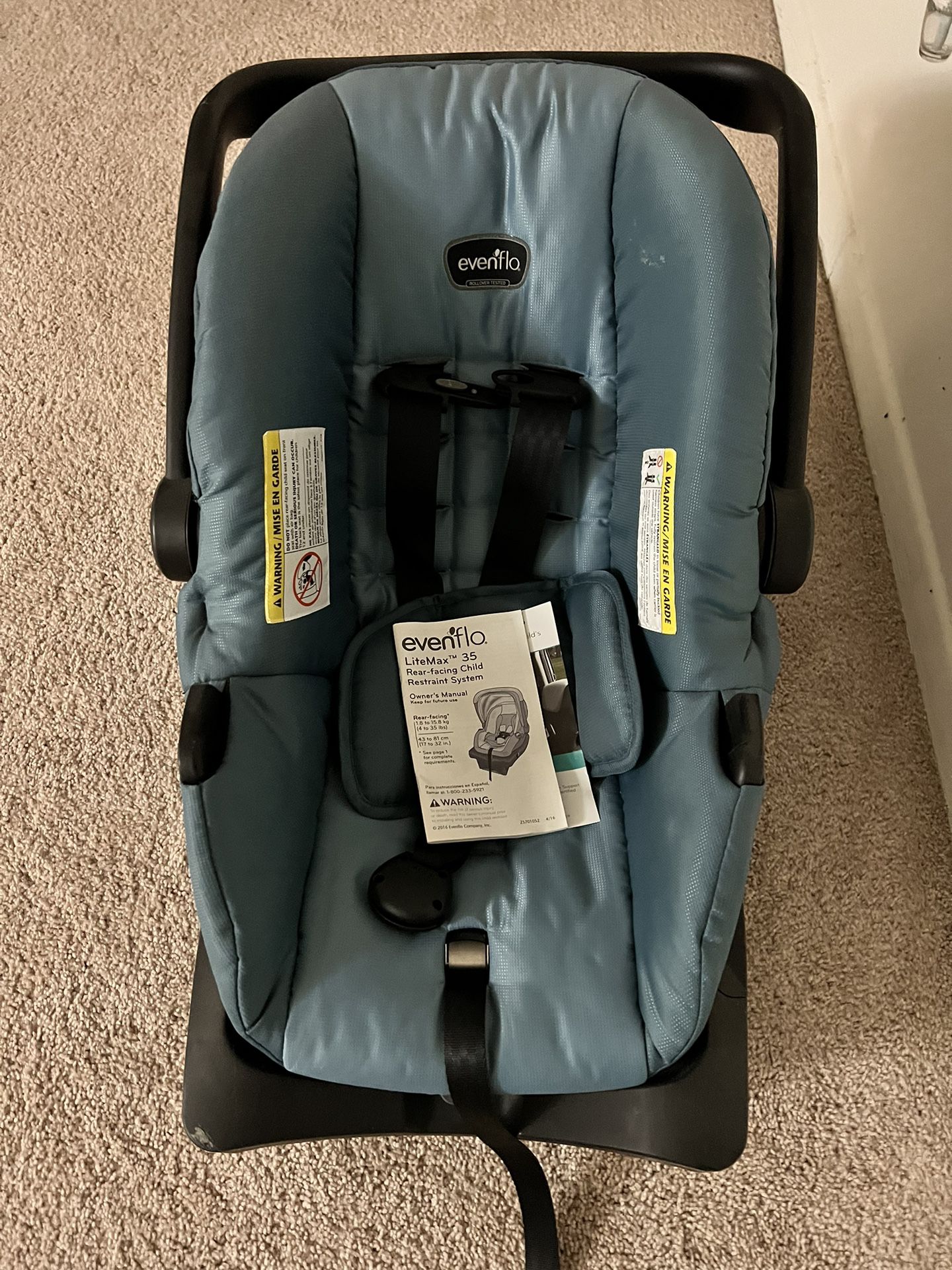FREE!! Moving Out! Evenflo LiteMax 35 - Infant Car Seat!