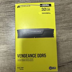 Brand New (unopened) Corsair Vengeance DDR5 32 GB (2 X 16 GB)Desktop DIMM RAM (black) 5600 MHz