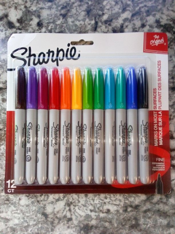 Multicolor Permanent Markers 12 Pack