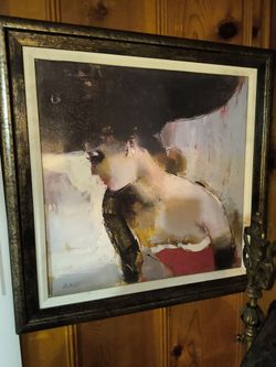 Pretty lady painting