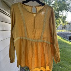 Staccato women's long-sleeved yellow tunic top medium