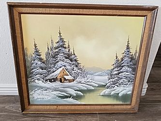 Midcentury oil painting
