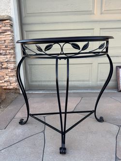 Table half moon wrought iron
