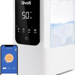 LEVOIT Humidifiers for Bedroom Home, Smart Warm and Cool Mist Air Humidifier for Large Room, Auto Customized Humidity, Fast Symptom Relief, Easy Top F