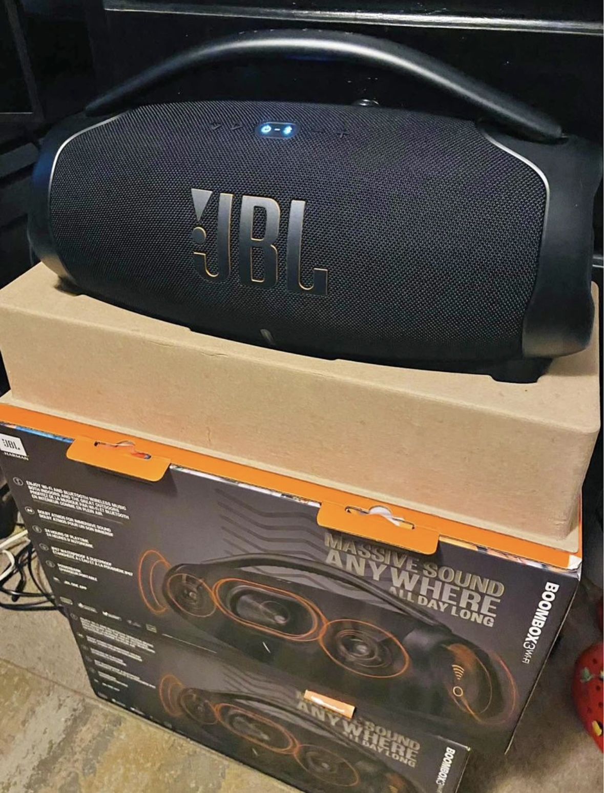 JBL by Harman Boombox 3 (Black) Portable Bluetooth Speaker - Thunderous Bass, 24-Hour Battery, & IP67 Waterproof Rating