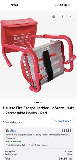 Hausse Fire Escape Ladder 2-Story 13ft Red