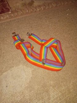 Rainbow Stripe Clip-On Suspenders