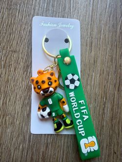 2026 World Cup Mascot Keychain Mexico USA Canada Soccer Fan Souvenir Pendant Collectibles keychains soccer fans $5 each Soccer ball with the trophy $7