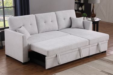New Light Gray Sectional, Sectional Sofabed, Sofa Bed, Sleeper Sofa Couch, Sofa, Couch, Sectional Sofa pull-out bed, Adjustable Sofa Bed, Gray Couch, 