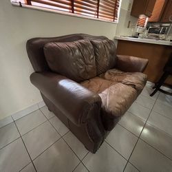 Sofa, Leather, Decent Condition