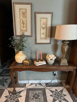 Console table and all decorations for sale
