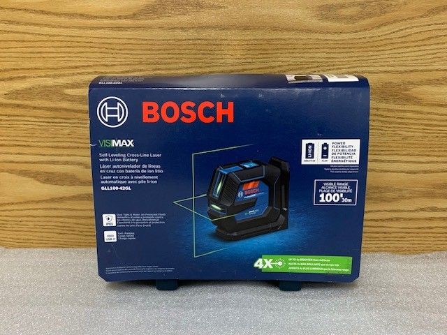 Bosch GLL100-42GL 3.7V Green-Beam Self-Leveling Cross-Line Laser