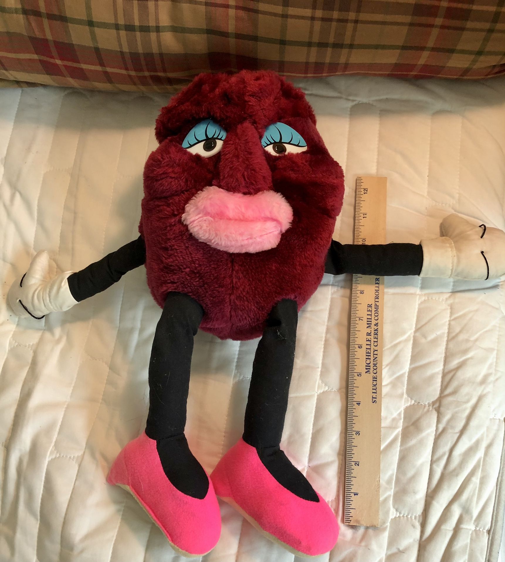 Vintage Stuffed California Raisins - Large 12+” 1988 Rare.