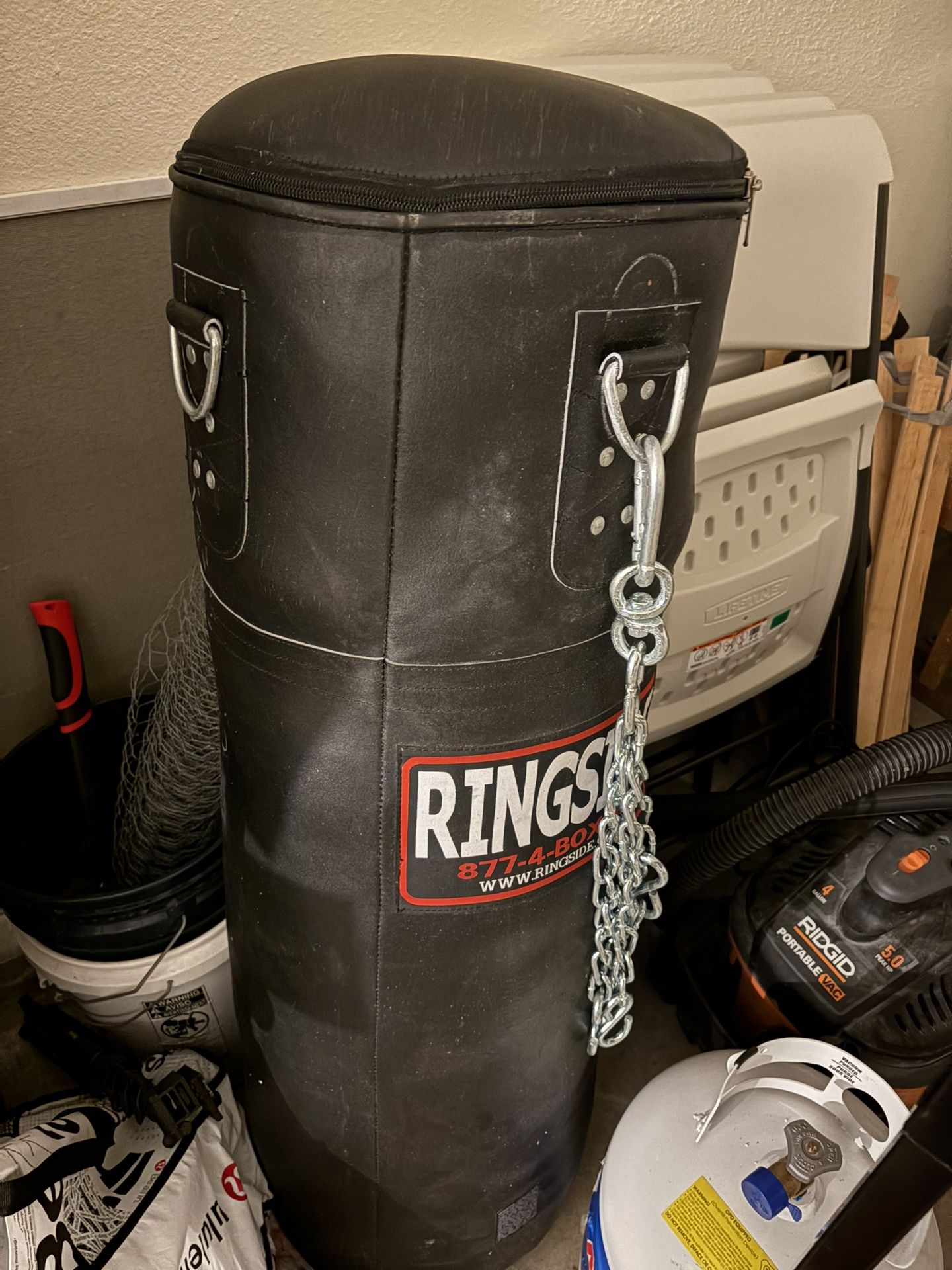 New - Ringside 100-pound Leather Boxing Punching Heavy Bag (Filled)
