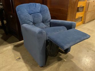 Child-Size Blue Manual Recliner Armchair