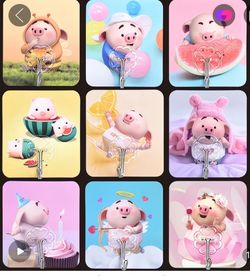 Cute Pig Adhesive Wall Hooks