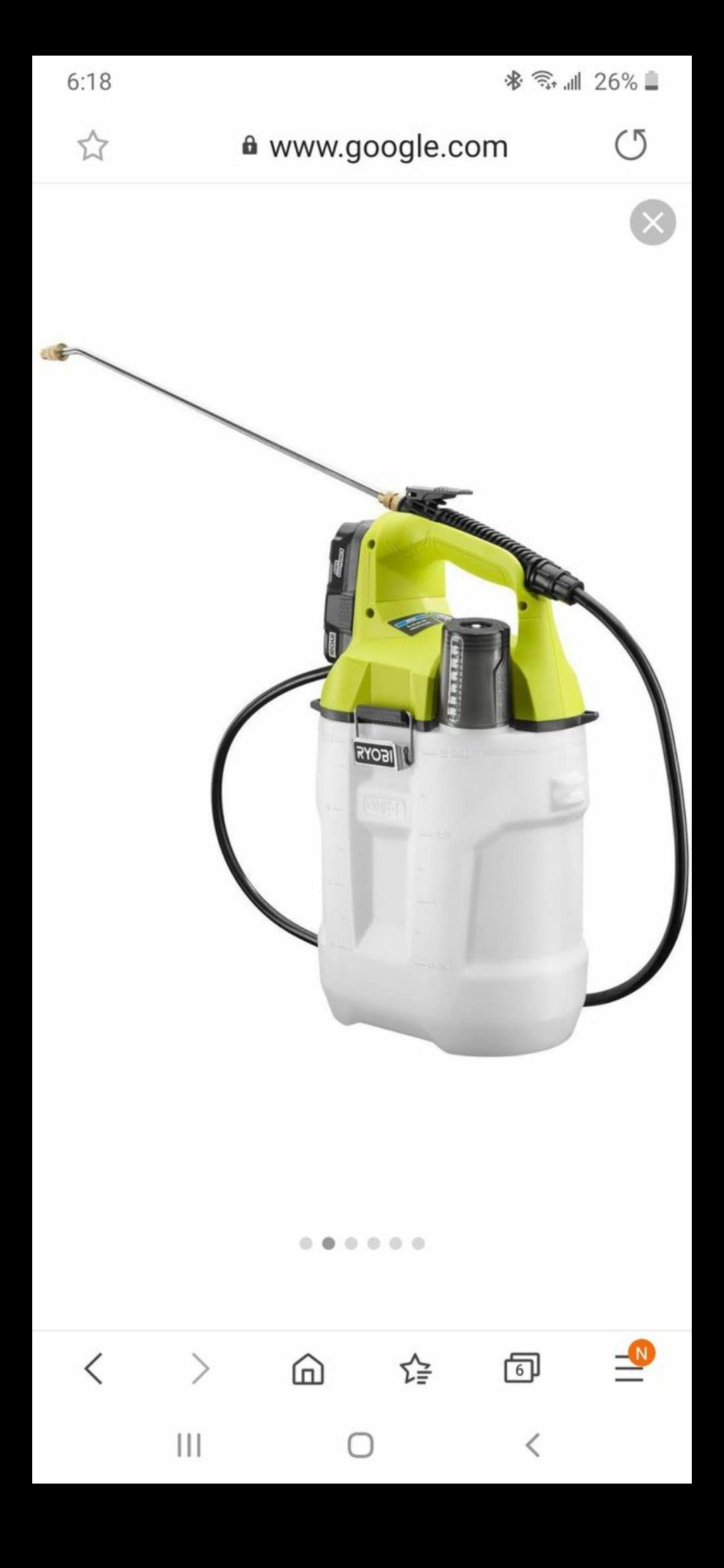 RYOBI ONE+ 18-Volt Lithium-Ion Cordless 2 Gal. Chemical Sprayer tool with battery and charger