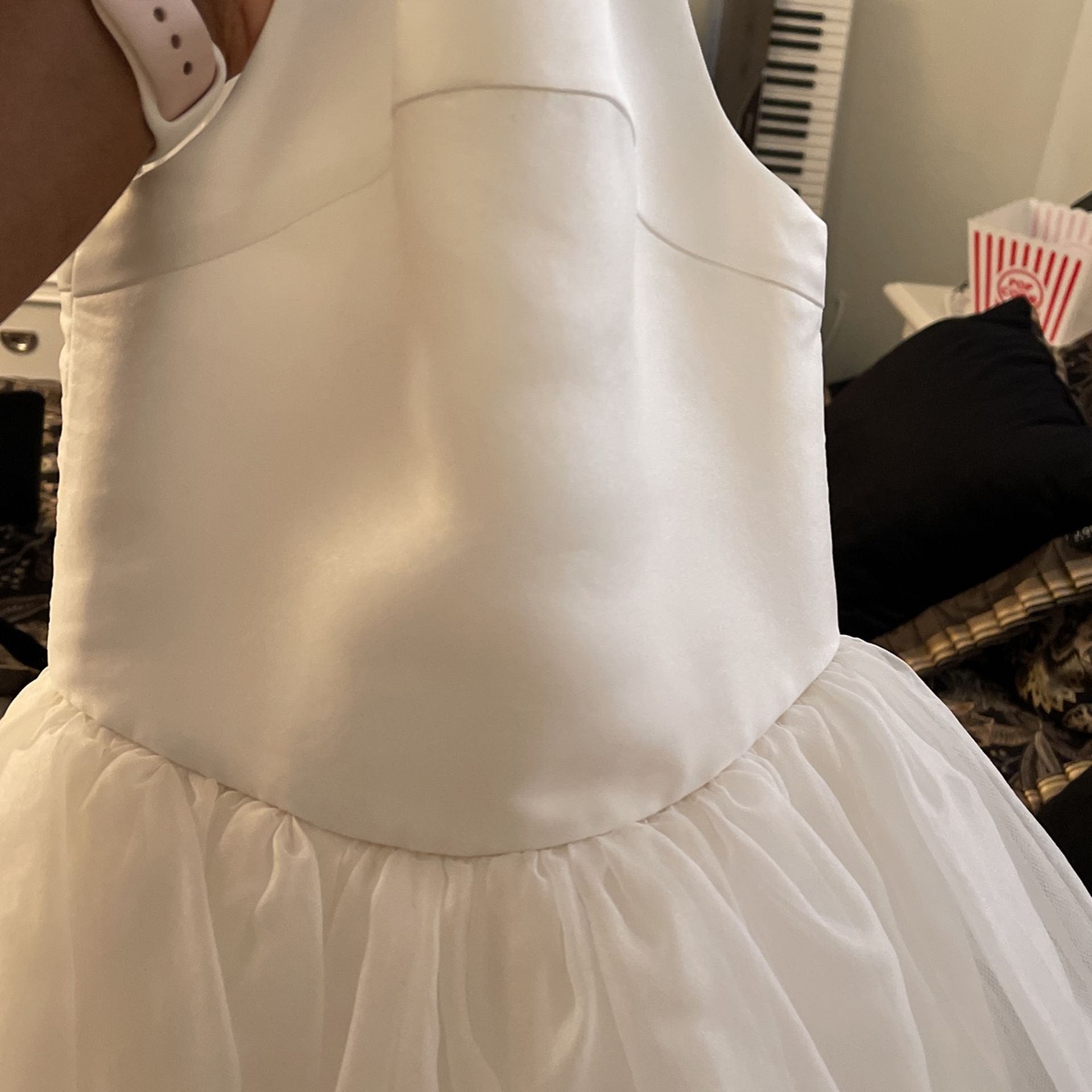Very Small White Wedding/ Flower Girl Dress 