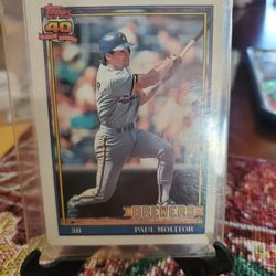 Milwaukee Brewers Paul Molitor 1991 Topps 40th Anniversary Bold Back Baseball Card 