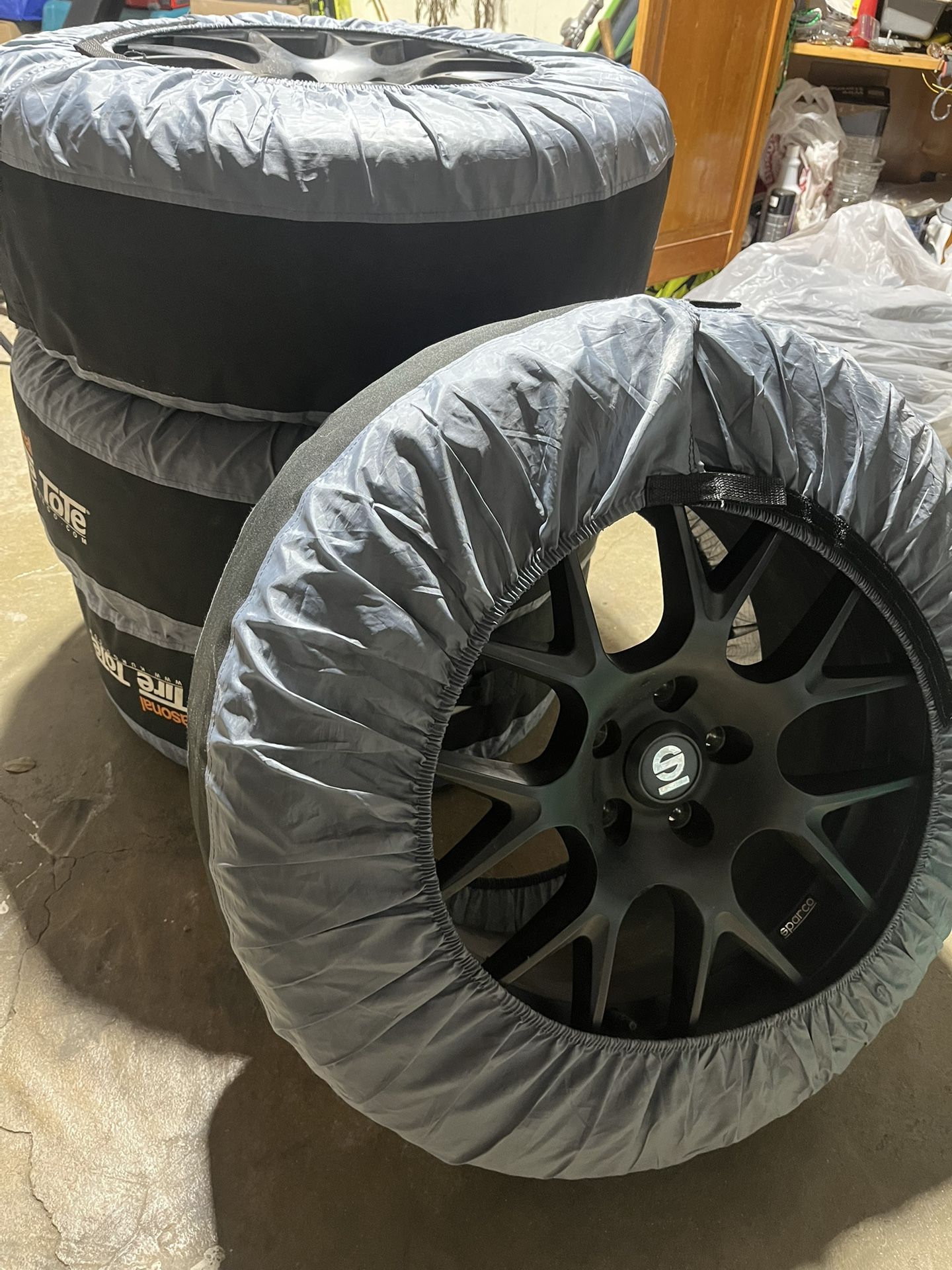 Matte Black Sparco Wheels With NEW TIRES