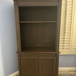 Restoration Hardware Tall Desk Hutch – Modular Office Bookcase with Shelves & Cabinets 