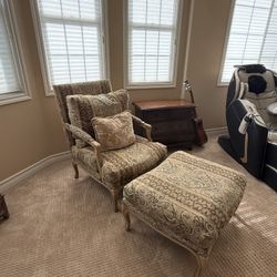 Elegant Armchair And Matching Ottoman