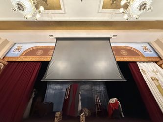 9'x 12' Da Lite Cosmopolitan tensioned electric rear screen