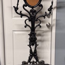 ANTIQUE CAST IRON HALL RACK