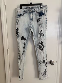 Skinny Jeans with Designs Size 36