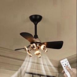 28 in. Smart Indoor Black Gold Acrylic Flower Low Profile Integrated LED Semi Flush Mount Ceiling Fan with Mute Remote