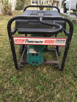 Coleman 4000 Power Generator on wheels. 8 hp Briggs Stratton motor. Starts right up.