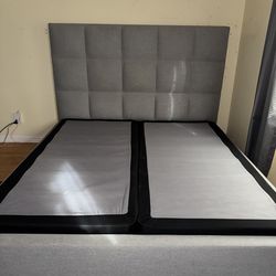 King Size Living Spaces Bed Frame + Box Springs