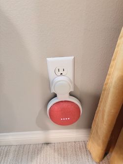 Google Home Mini Smart Speaker Coral with wall mount and court management