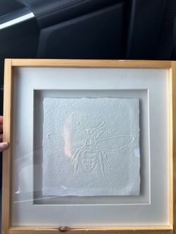 Threshold Bee Embossed Wall Art – Framed (12” x 12”)