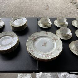 Vintage 31 Piece Theodore Haviland NY "Rosalinde" Fine China Dinner Set Rare!