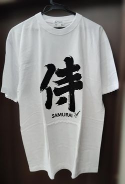 New Imported Japanese SAMURAI T-Shirt tee top size XL extra Large men's short sleeve white