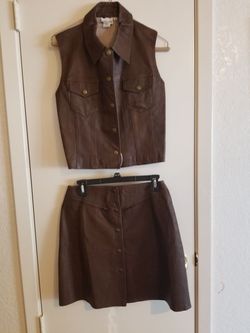 Brown vest & skirt set