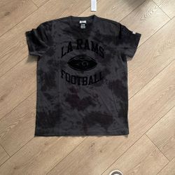Brand New Tailgate T Shirt Los Angeles Rams Black Suede Lettering Sz: S