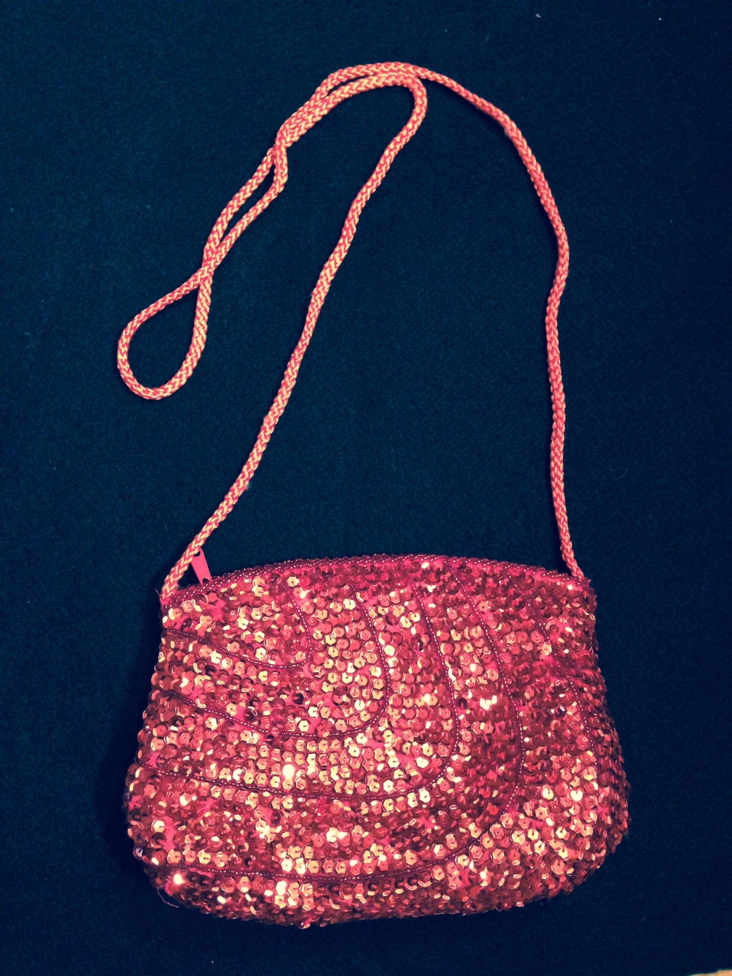 Red sequin purse