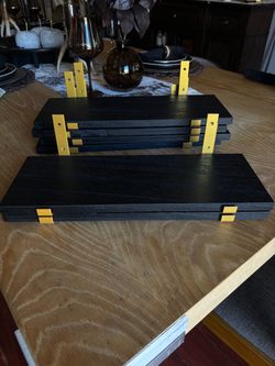 Black/gold shelves