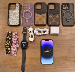 Unlocked iPhone 14 Pro Deep Purple 512GB & Apple Watch S8 midnight 45mm