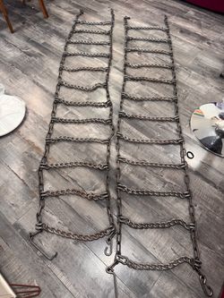 12.4-16 10mm Tire Chains For John Deere Sub-Compact Tractors 4200 R1 4 Link Ladder style carbon steel   Tire Position: Rear, Tire Style: R1, Fitment: 