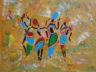 Acrylic Painting "African Art Canvas