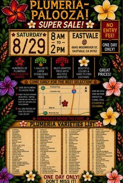 Plumeria sale event